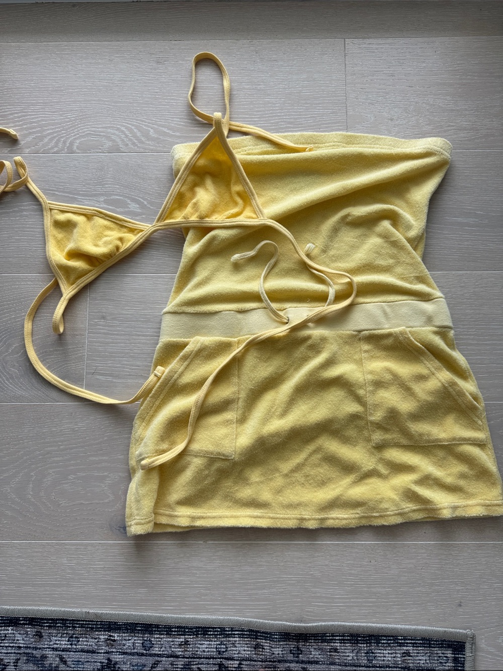 Juicy Couture Yellow Terry Cloth bikini top and coverup Dress